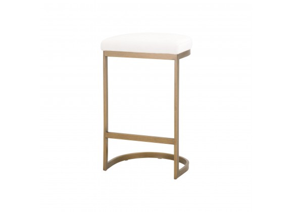Essentials For Living Cresta Counter Stool in LiveSmart Peyton Pearl Brushed Gold - Angled