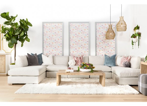 Essentials For Living Cross Accent Cube in Dove Flat Rope - Lifestyle