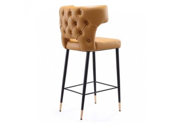 Manhattan Comfort Holguin 37" Counter Stool with Tufted Back Buttons in Saddle