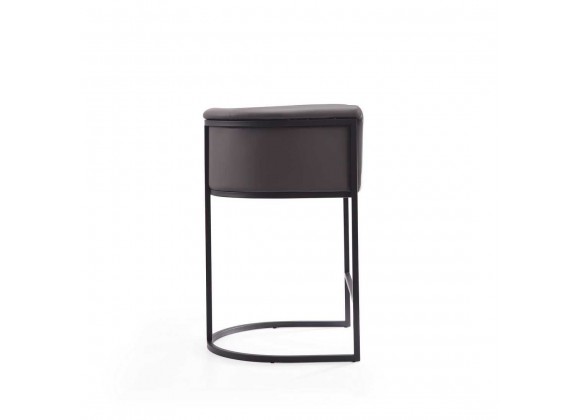 Manhattan Comfort Cosmopolitan 33.8 in. Grey and Black Metal Counter Height Bar Stool Side