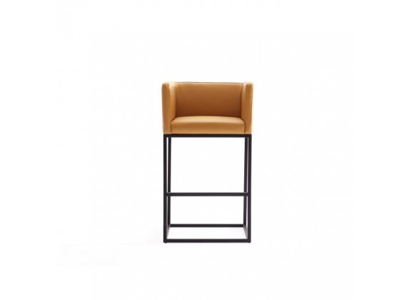 Manhattan Comfort Embassy 34 in. Metal Counter Height Bar Stool in Clay Front