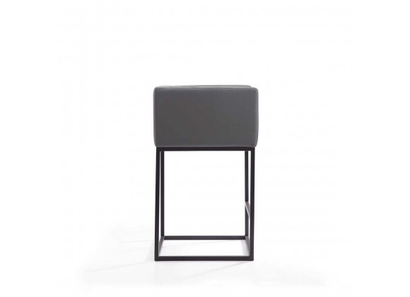 Manhattan Comfort Embassy 34 in. Grey and Black Metal Counter Height Bar Stool Side