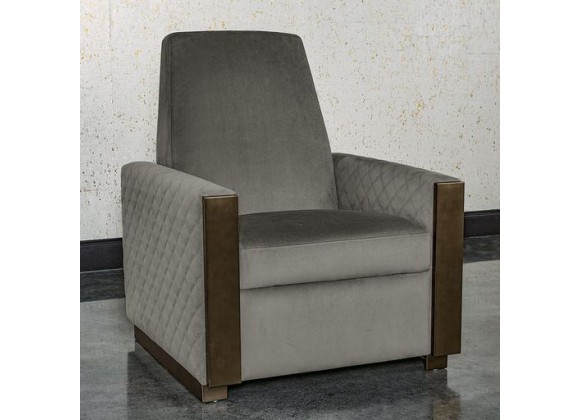 Sunpan Elvina Recliner - Antonio Charcoal - Front Side Angle