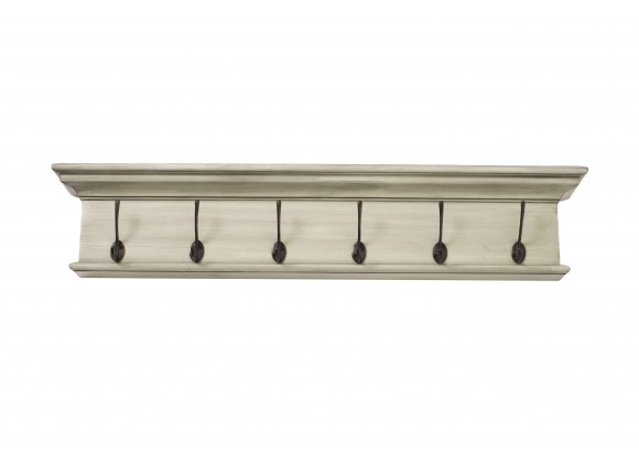 Nova Solo Halifax 6-Hook Coat Rack - Front - White Rustic 