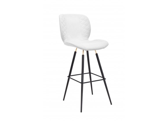 Bellini Modern Living Sean Counterstool in White - Front Side Angle