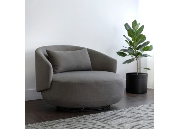 Sunpan Walsh Swivel Lounge Chair Effie Smoke - Lifestyle