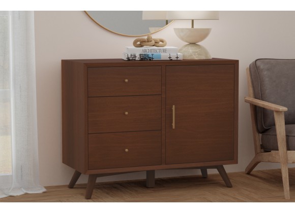 Alpine Furniture Flynn Accent Cabinet, Walnut - Lifestyle