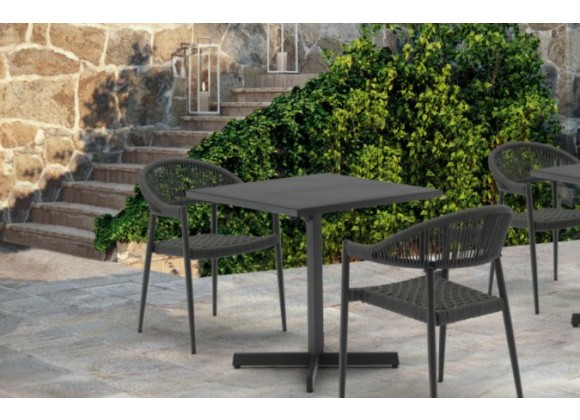 Whiteline Modern Living Leyla Indoor/Outdoor Dining Armchair In Aluminium In Gray - Lifestyle