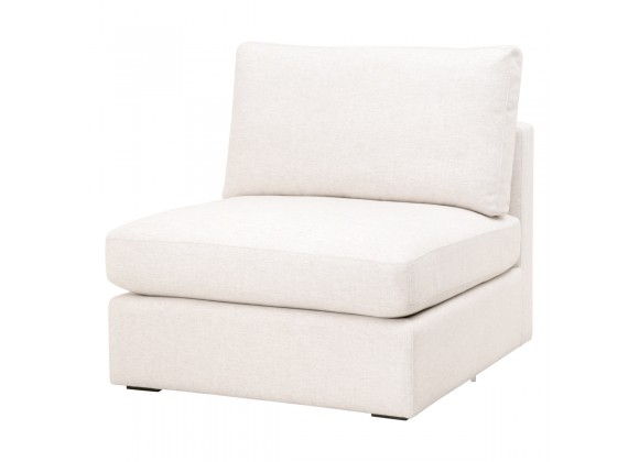 Essentials For Living Dean 92" California Casual Sofa - Performance Boucle Snow, Natural Gray Oak - Front Side Angle