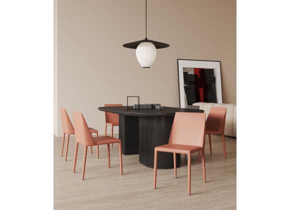 Manhattan Comfort Paris Clay Saddle Leather Dining Chair