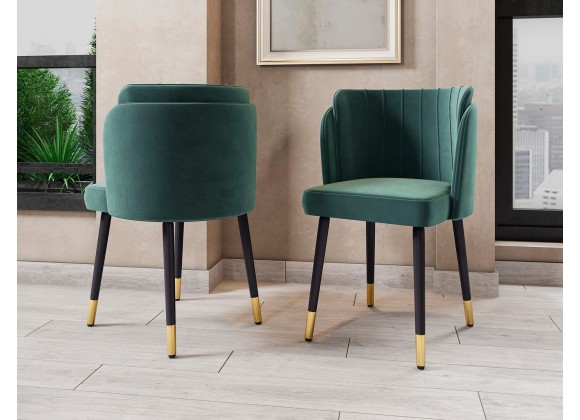 Manhattan Comfort Zephyr Velvet Dining Chair Green
