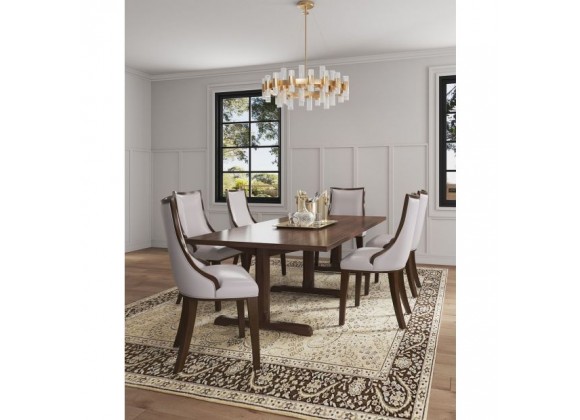 Manhattan Comfort Grand Faux Leather 8-Piece Dining Chairs in Light Grey