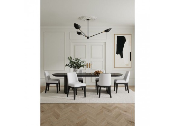 Manhattan Comfort Gansevoort Modern Faux Leather Dining Chair in Cream Full Set