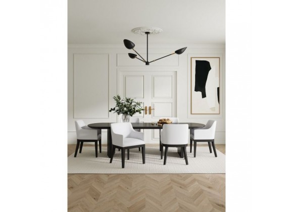 Manhattan Comfort Gansevoort Modern Faux Leather Dining Armchair in Cream Full Set
