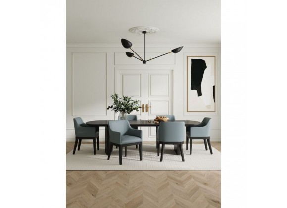 Manhattan Comfort Gansevoort Modern Faux Leather Dining Armchair in Pewter Full Set