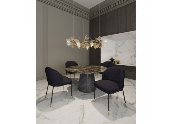 Manhattan Comfort Flor Fabric Dining Chair in Black