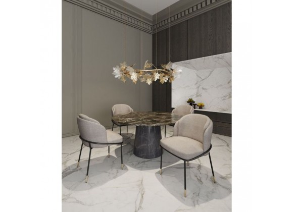 Manhattan Comfort Flor Fabric Dining Chair in Wheat
