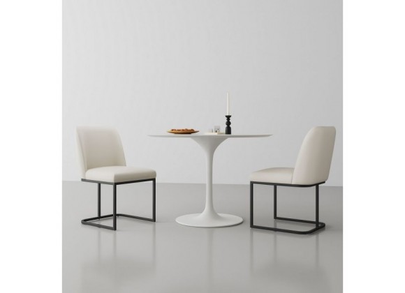 Manhattan Comfort Serena Faux Leather Dining Chair in Cream