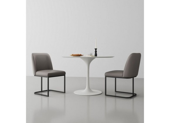 Manhattan Comfort Serena Faux Leather Dining Chair in Grey