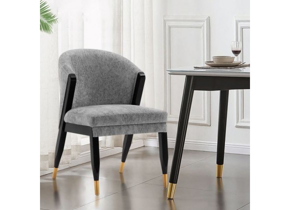  Manhattan Comfort Modern Ola Chenille Dining Chair In Grey
