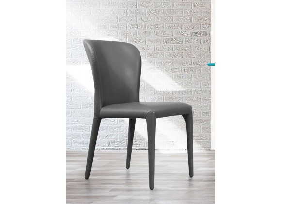 Whiteline Modern Living Hazel Dining Chair With Gray Faux Leather - Lifestyle