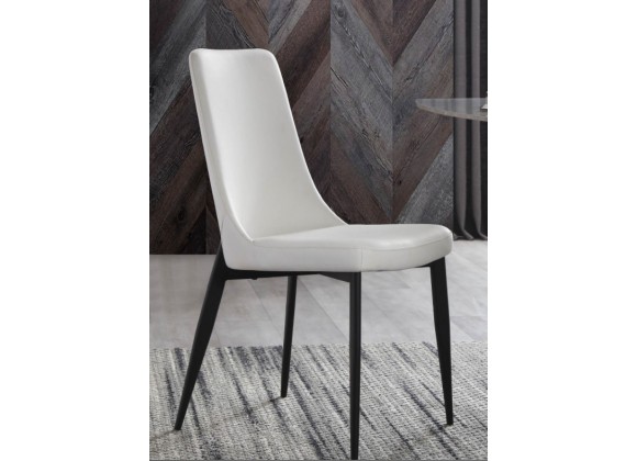 Whiteline Modern Living Luca Dining Chair In White Faux Leather - Lifestyle