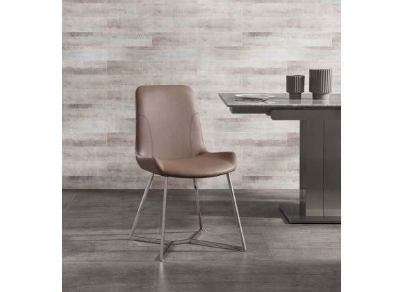 Aileen Dining Chair Taupe Faux Leather Dining Chair