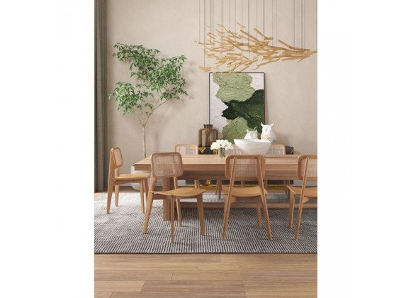 Manhattan Comfort Versailles Square Dining Chair in Nature Cane - Set of 2