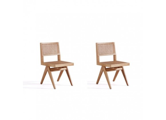Manhattan Comfort Hamlet Dining Chair in Nature Cane - Set of 2