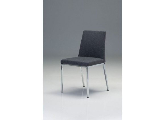 Weston Dining Chair Dark Grey Cashmere with Chrome Frame - Angled