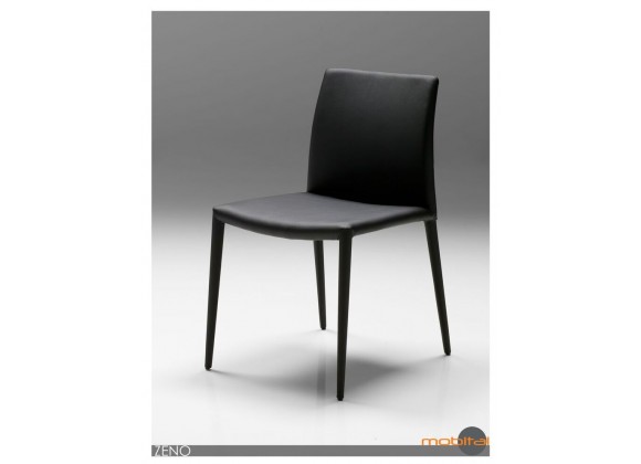 Zeno Dining Chair Black Full Leatherette Wrap