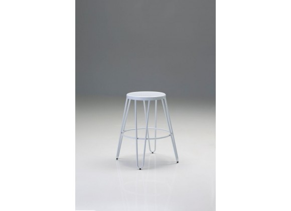 Gates Perforated Counter Stool White Powder Coated Steel