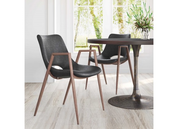 Desi Dining Chair Black & Walnut - Lifestyle 2
