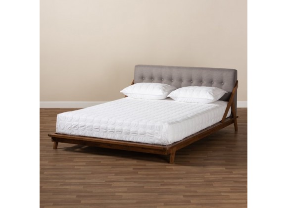 Baxton Studio Sante Upholstered Wood Platform Bed