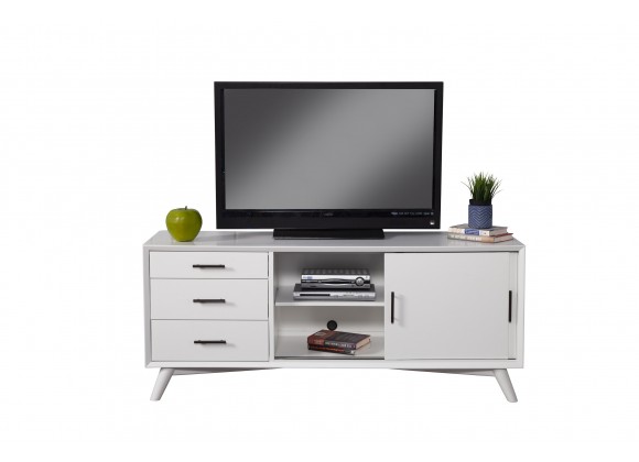 Alpine Furniture Flynn Large TV Console, White - Lifestyle