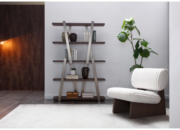 Elena Bookshelf in Light Gray-Lifestyle