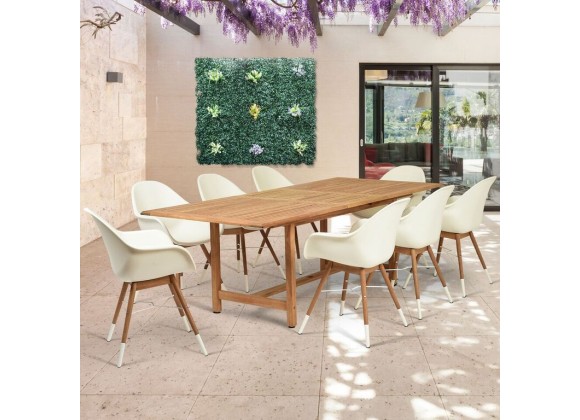 Amazonia Charlotte 9 Piece Teak Rectangular Patio Dining Set - Lifestyle