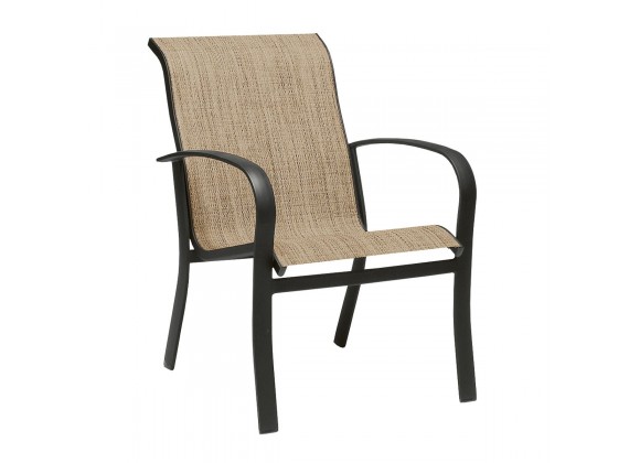 Woodard Fremont Sling Dining Armchair - Stackable - Angled