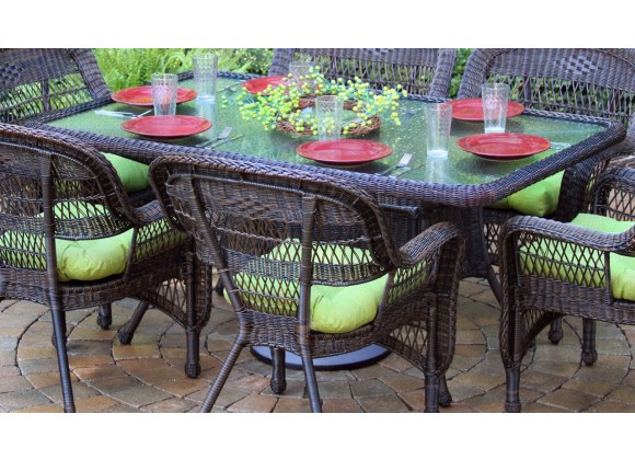 Tortuga Outdoor Portside Resin 66" Wicker Rectangular Dining Table