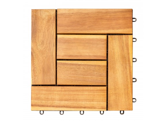 Vifah Hanalei Acacia Interlocking Wooden Decktile in Honey, Frontview