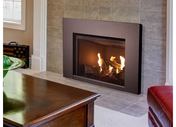 Superior Fireplaces 32" Med DV With Gas Insert and Electronic Ignition