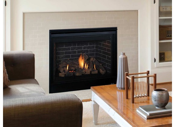 Superior Fireplaces 35" Direct-Vent With Electronic Ignition And Charred Oak Logs - Top/Rear