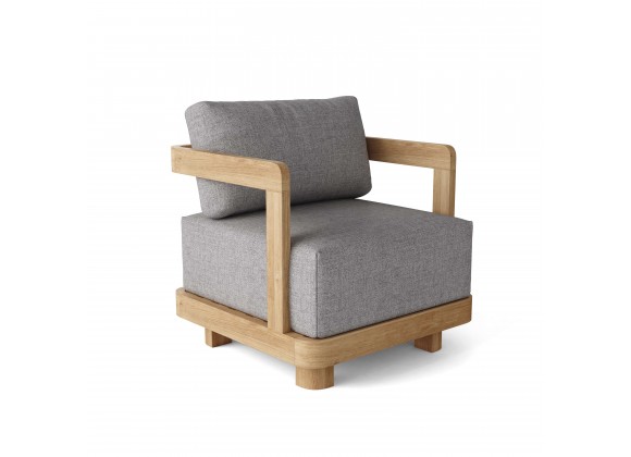 Anderson Teak Granada Deep Seating Armchair - Grey - Angled View