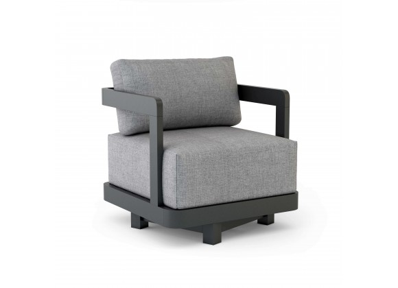 Anderson Teak Granada Deep Seating Aluminum Swivel Armchair 
