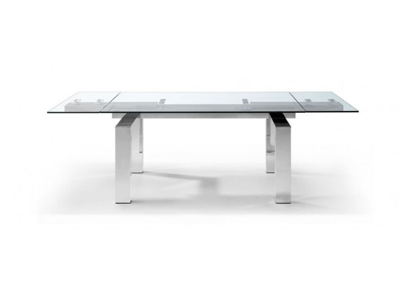 Cuatro Extendable Dining Table With Aluminum Plates - Front and Extended