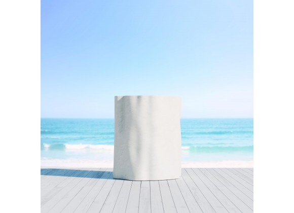 Azzurro Living Daintree Side Table With Bone Concrete Frame And Bone Concrete - Lifestyle