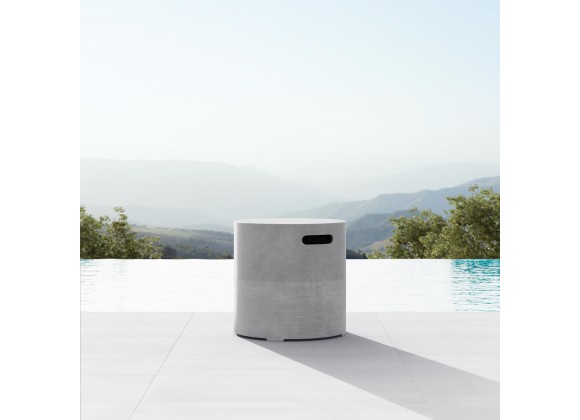 Azzurro Living Durban Tank Cover Side Table With Asteroid Concrete Frame And Asteroid Concrete - Lifestyle