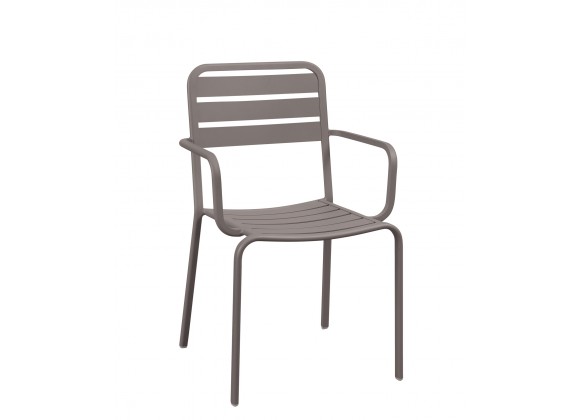 Vista Stacking Armchair Powdered Coated Aluminum - Black/Earth