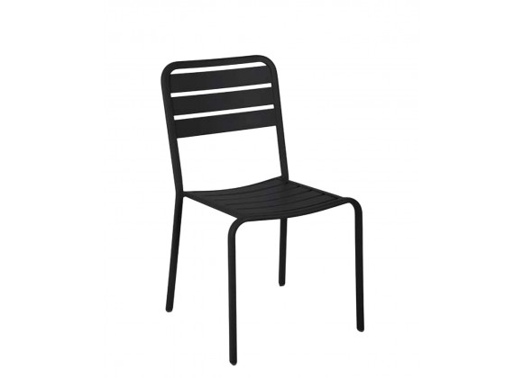 Vista Stacking Side Chair Powdered Coated Aluminum - Black/Earth