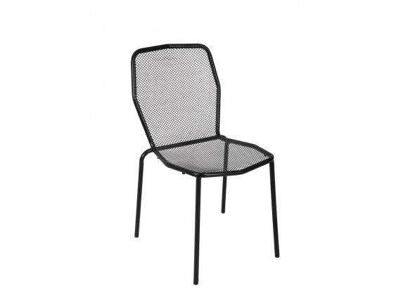 Avalon Stacking Side Chair - E-coated, Powder Coated Micro-Mesh Steel - Black